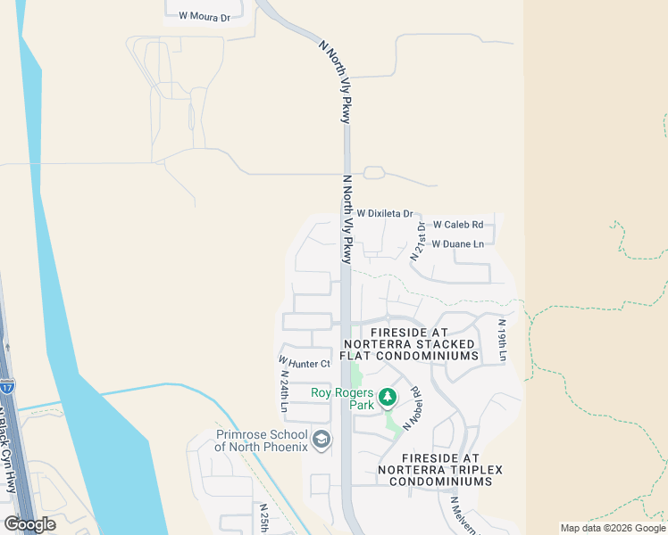 map of restaurants, bars, coffee shops, grocery stores, and more near 2307 West Duane Lane in Phoenix