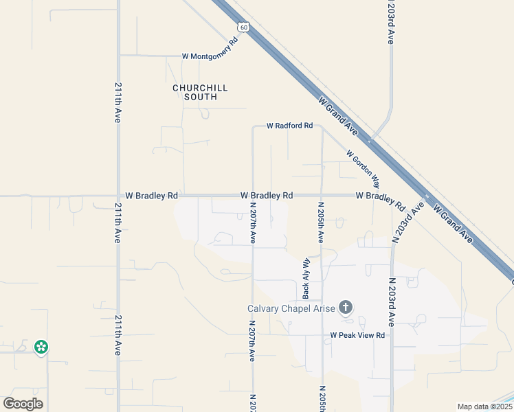 map of restaurants, bars, coffee shops, grocery stores, and more near 20665 West Bradley Road in Wittmann
