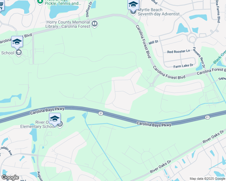 map of restaurants, bars, coffee shops, grocery stores, and more near in Carolina Forest