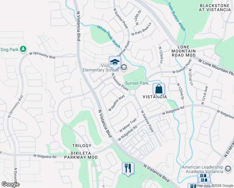 map of restaurants, bars, coffee shops, grocery stores, and more near 29699 North 126th Drive in Peoria