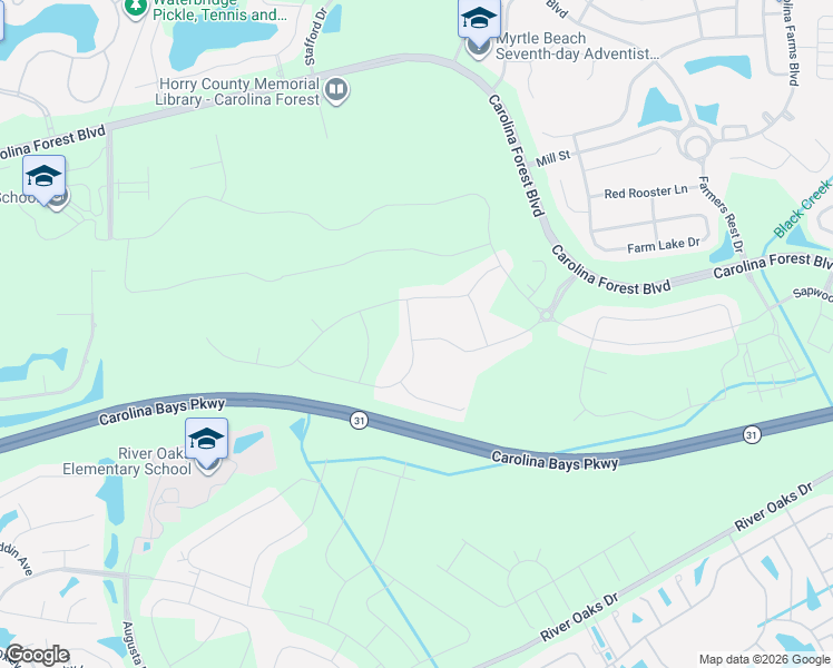 map of restaurants, bars, coffee shops, grocery stores, and more near in Carolina Forest