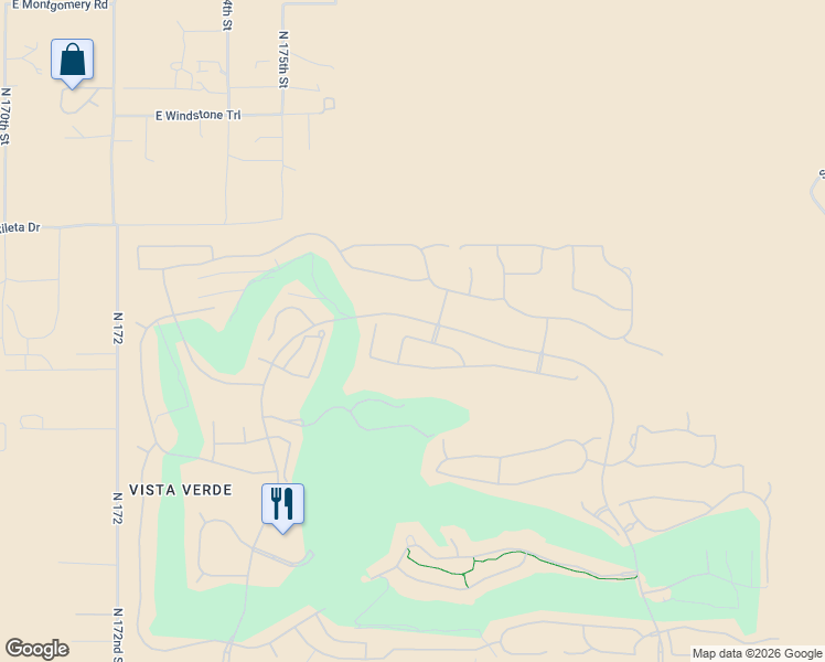 map of restaurants, bars, coffee shops, grocery stores, and more near 17718 East Bear Wallow Way in Rio Verde