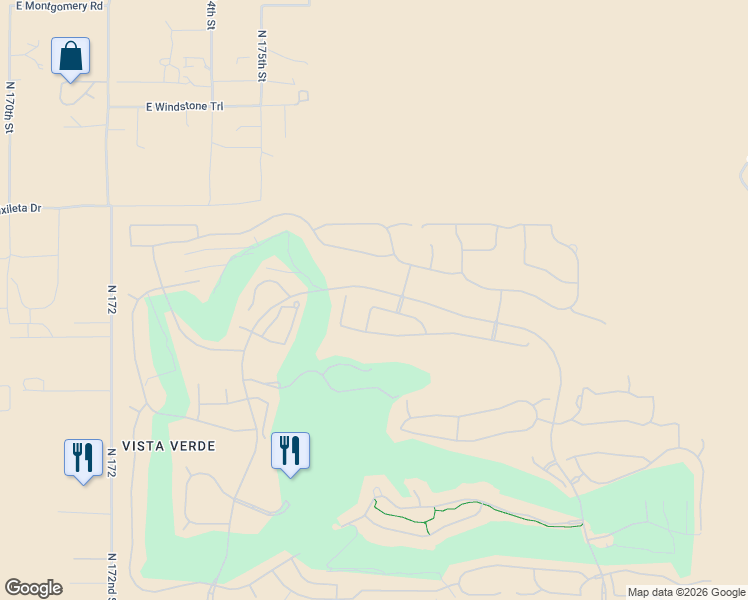 map of restaurants, bars, coffee shops, grocery stores, and more near 17718 East Bear Wallow Way in Rio Verde