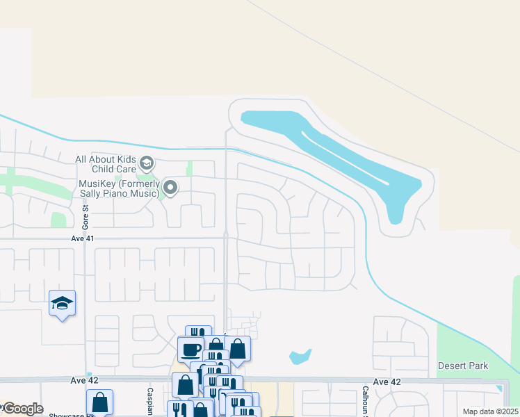 map of restaurants, bars, coffee shops, grocery stores, and more near 83169 Singing Hills Dr in Indio