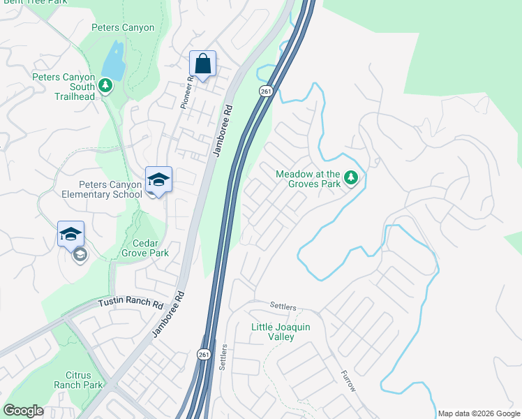 map of restaurants, bars, coffee shops, grocery stores, and more near 64 Granite Knoll in Irvine
