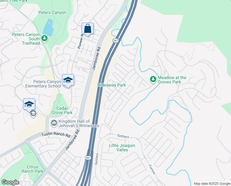 map of restaurants, bars, coffee shops, grocery stores, and more near 65 English Saddle in Irvine