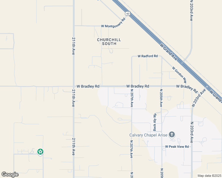 map of restaurants, bars, coffee shops, grocery stores, and more near 29714 North 208th Lane in Wittmann