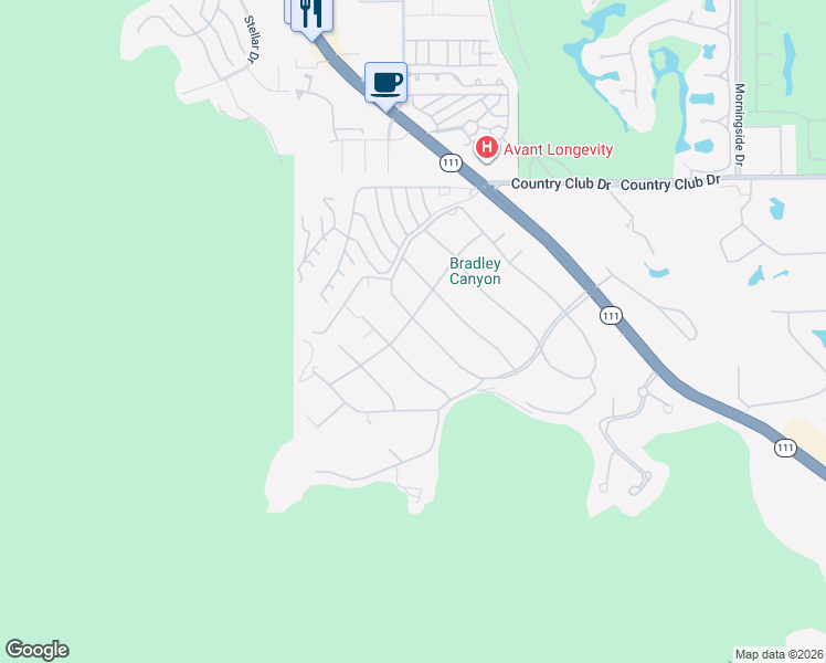 map of restaurants, bars, coffee shops, grocery stores, and more near 40941 Tonopah Road in Rancho Mirage