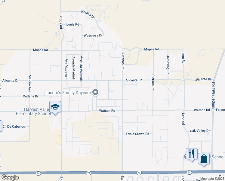 map of restaurants, bars, coffee shops, grocery stores, and more near 25332 Clemente Avenue in Homeland