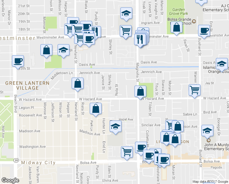 map of restaurants, bars, coffee shops, grocery stores, and more near 14431 Nola Street in Westminster