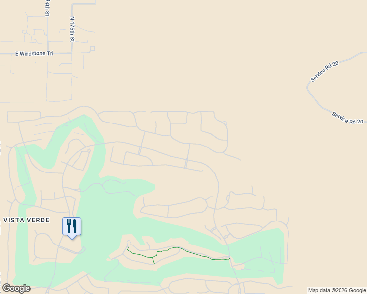 map of restaurants, bars, coffee shops, grocery stores, and more near 17907 East Slide Rock Drive in Rio Verde
