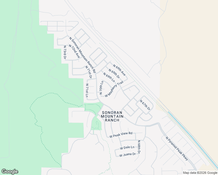 map of restaurants, bars, coffee shops, grocery stores, and more near 29582 North 70th Avenue in Peoria