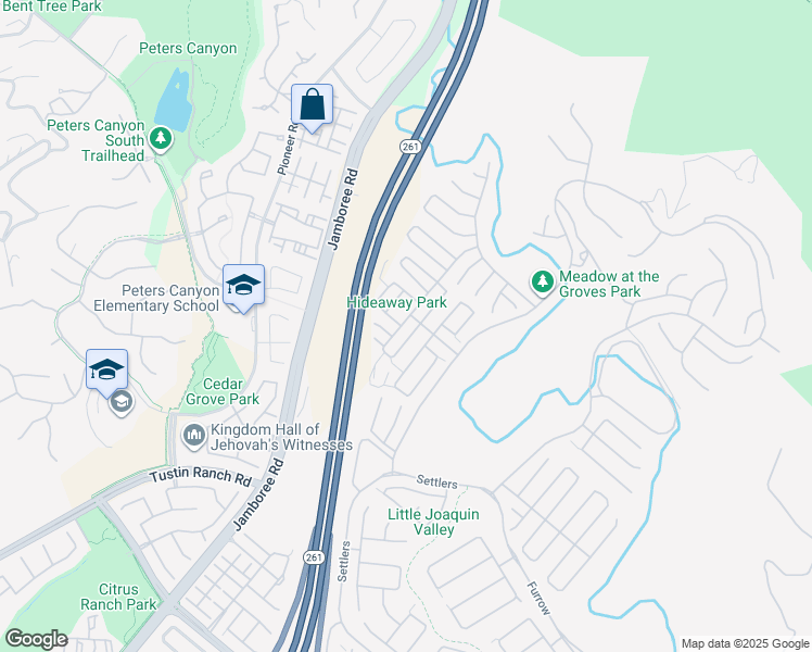 map of restaurants, bars, coffee shops, grocery stores, and more near 64 Granite Knoll in Irvine