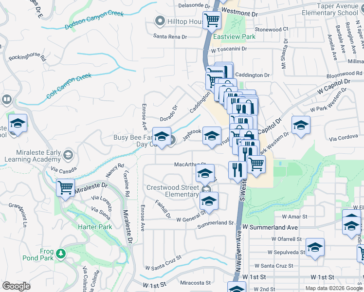 map of restaurants, bars, coffee shops, grocery stores, and more near 1968 Homeworth Drive in Rancho Palos Verdes