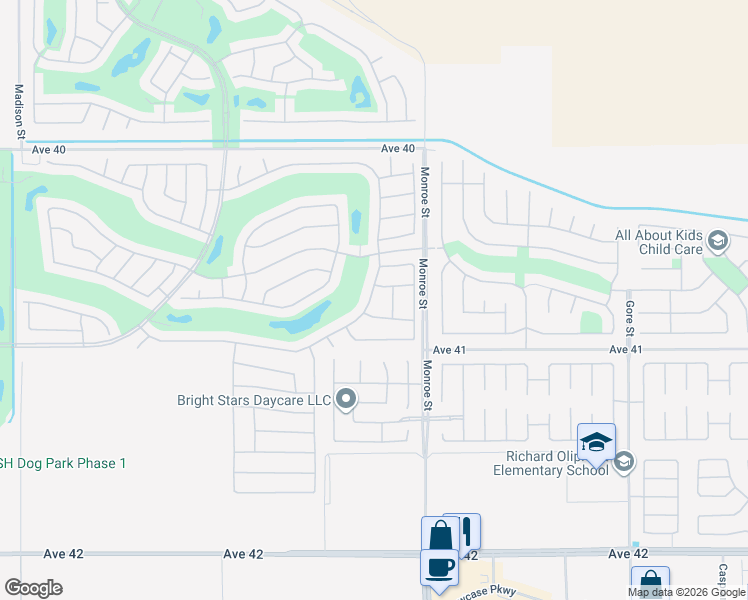 map of restaurants, bars, coffee shops, grocery stores, and more near 81861 Camino Los Milagros in Indio