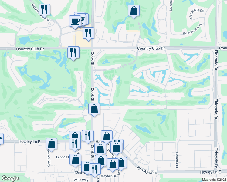 map of restaurants, bars, coffee shops, grocery stores, and more near 140 Deer Spring Way in Palm Desert