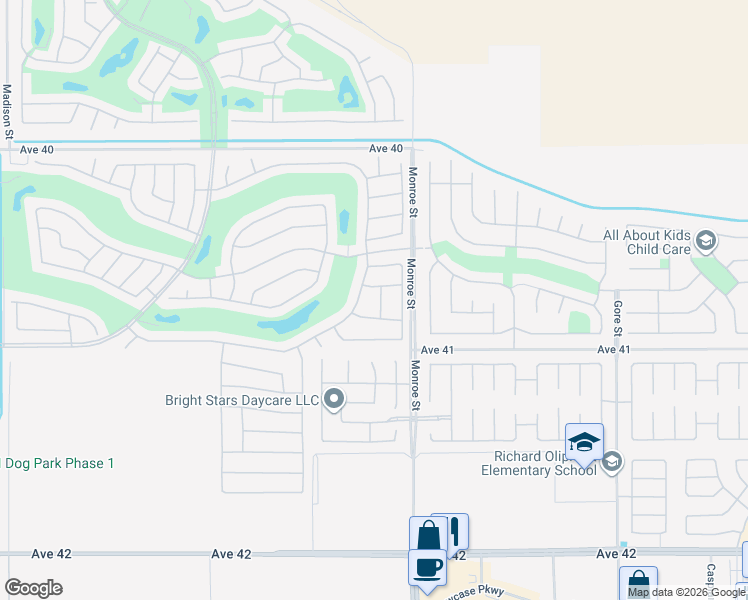 map of restaurants, bars, coffee shops, grocery stores, and more near 81861 Camino Los Milagros in Indio