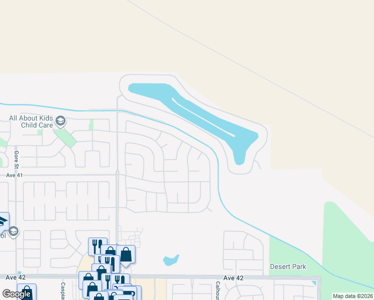 map of restaurants, bars, coffee shops, grocery stores, and more near 40569 Morris Street in Indio