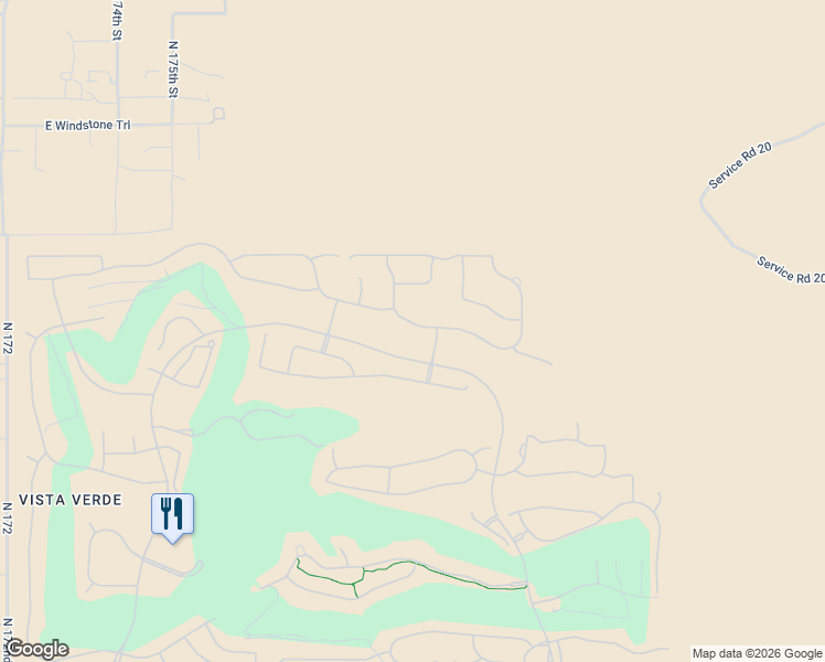 map of restaurants, bars, coffee shops, grocery stores, and more near 17907 East Slide Rock Drive in Rio Verde