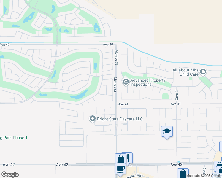 map of restaurants, bars, coffee shops, grocery stores, and more near 40751 Calle Los Osos in Indio