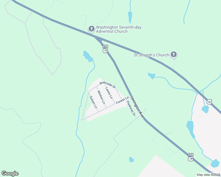 map of restaurants, bars, coffee shops, grocery stores, and more near 116 Laura Lane in Washington