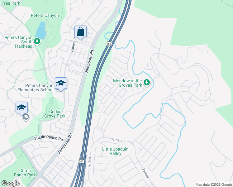 map of restaurants, bars, coffee shops, grocery stores, and more near 62 Rockinghorse in Irvine