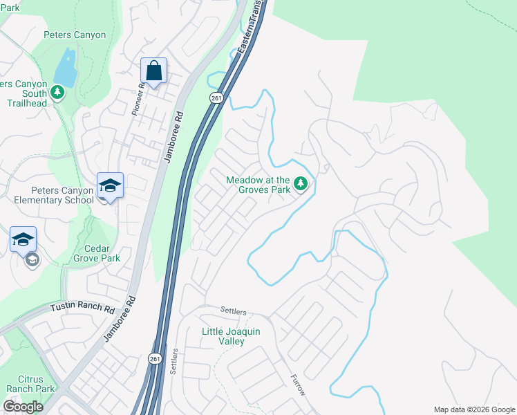 map of restaurants, bars, coffee shops, grocery stores, and more near 52 Pedigree in Irvine