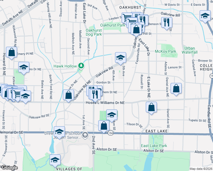 map of restaurants, bars, coffee shops, grocery stores, and more near 918 3rd Avenue in Decatur