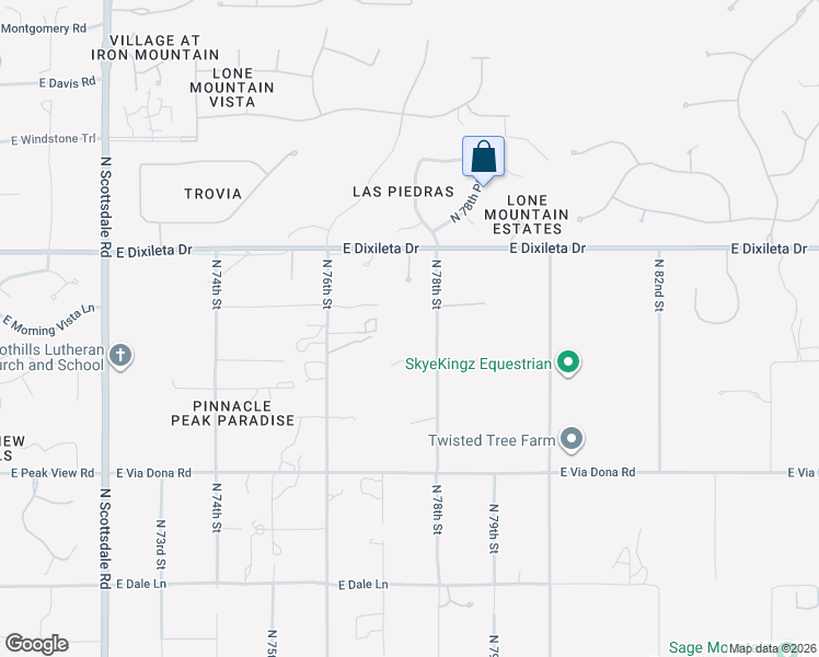 map of restaurants, bars, coffee shops, grocery stores, and more near 29626 North 78th Street in Scottsdale