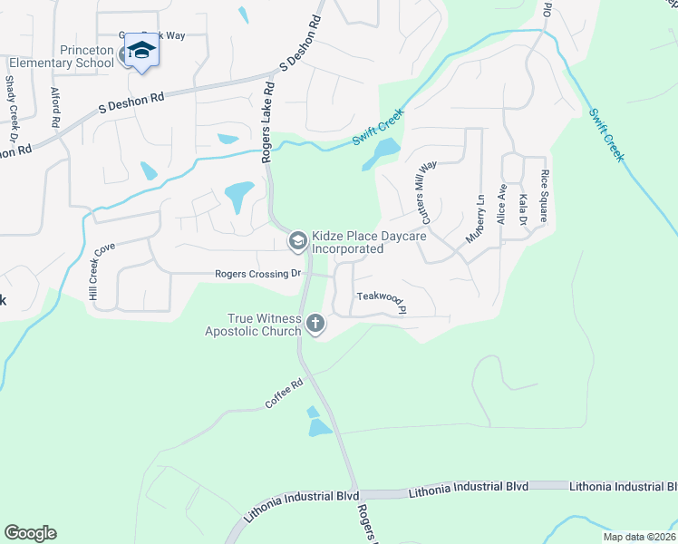 map of restaurants, bars, coffee shops, grocery stores, and more near 1510 Cutters Mill Drive in Lithonia