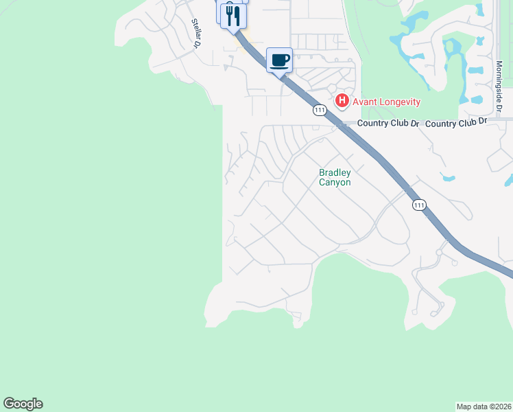 map of restaurants, bars, coffee shops, grocery stores, and more near 70151 Sonora Road in Rancho Mirage