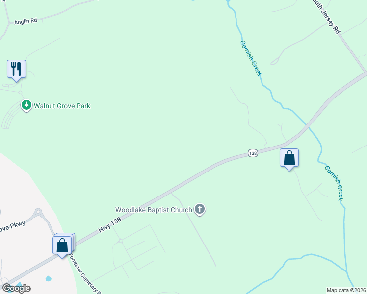 map of restaurants, bars, coffee shops, grocery stores, and more near 3905 Georgia 138 in Covington