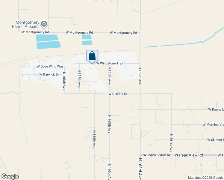 map of restaurants, bars, coffee shops, grocery stores, and more near 16432 West Dixileta Drive in Sun City West