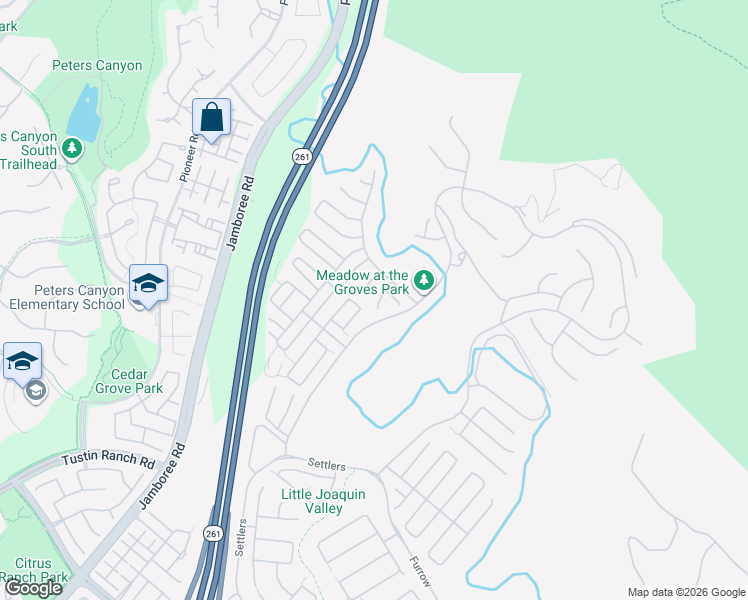map of restaurants, bars, coffee shops, grocery stores, and more near 53 Pedigree in Irvine