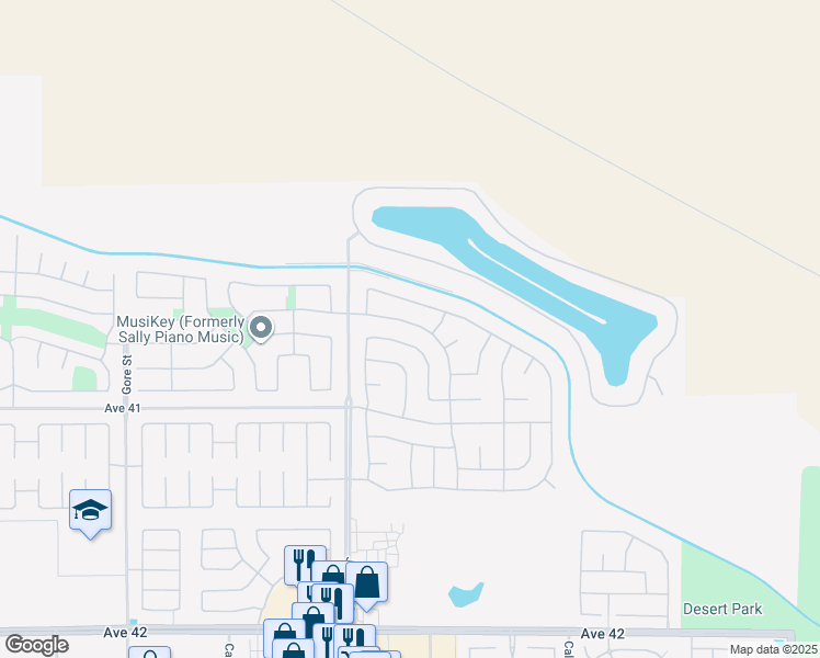 map of restaurants, bars, coffee shops, grocery stores, and more near 83137 Broadmoor Drive in Indio
