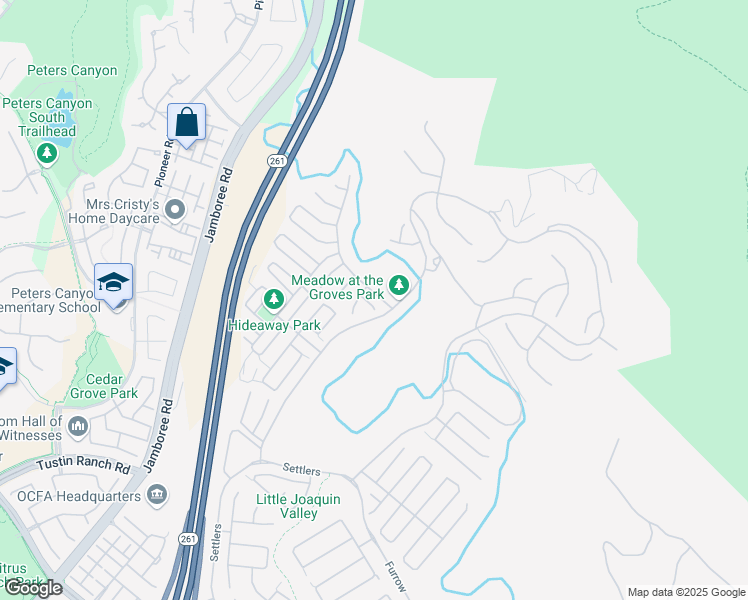 map of restaurants, bars, coffee shops, grocery stores, and more near State Route 55 in Irvine