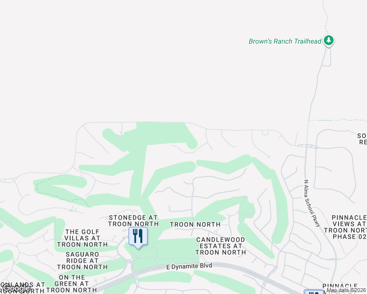 map of restaurants, bars, coffee shops, grocery stores, and more near 10452 East Horned Owl Trail in Scottsdale