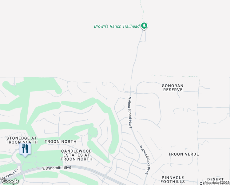 map of restaurants, bars, coffee shops, grocery stores, and more near 10918 East Troon North Drive in Scottsdale