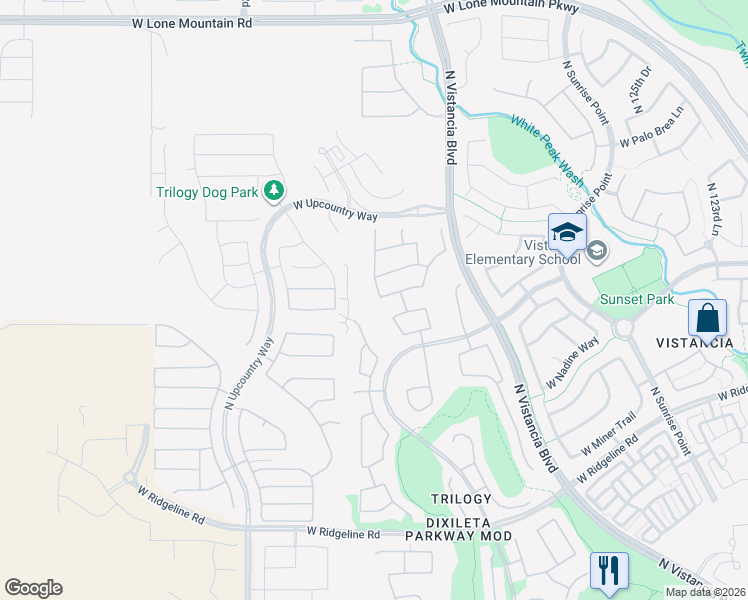 map of restaurants, bars, coffee shops, grocery stores, and more near 13017 West Eagle Ridge Lane in Peoria