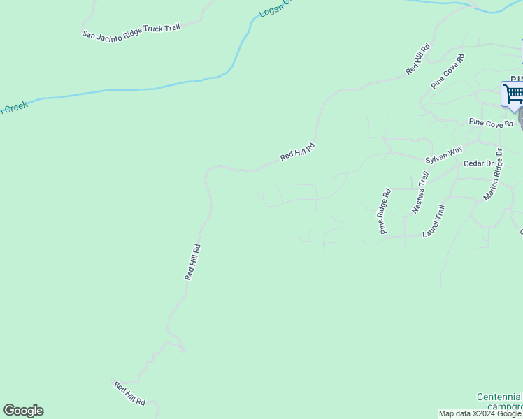 map of restaurants, bars, coffee shops, grocery stores, and more near 52075 Acorn Lane in Idyllwild-Pine Cove