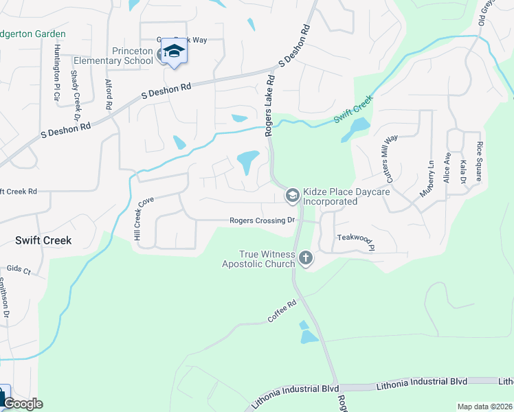 map of restaurants, bars, coffee shops, grocery stores, and more near 1761 Spring Hill Cove in Lithonia