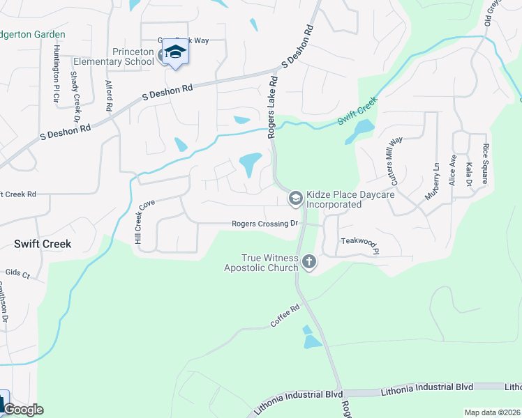map of restaurants, bars, coffee shops, grocery stores, and more near 1761 Spring Hill Cove in Lithonia