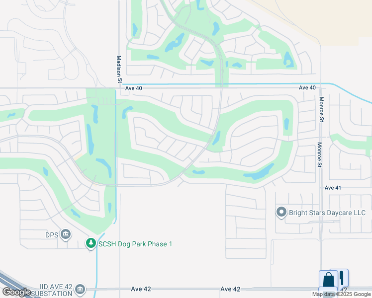 map of restaurants, bars, coffee shops, grocery stores, and more near 40554 Calle Balderas in Indio