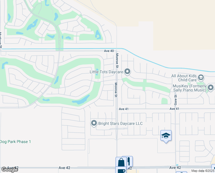 map of restaurants, bars, coffee shops, grocery stores, and more near 81919 Avenida Bienvenida in Indio