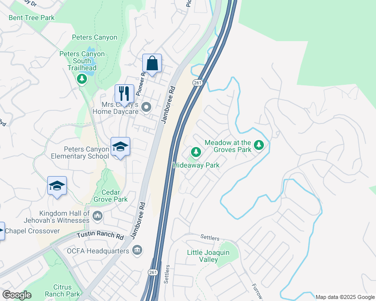 map of restaurants, bars, coffee shops, grocery stores, and more near 66 Furlong in Irvine