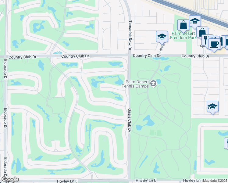map of restaurants, bars, coffee shops, grocery stores, and more near 901 Deer Haven Circle in Palm Desert