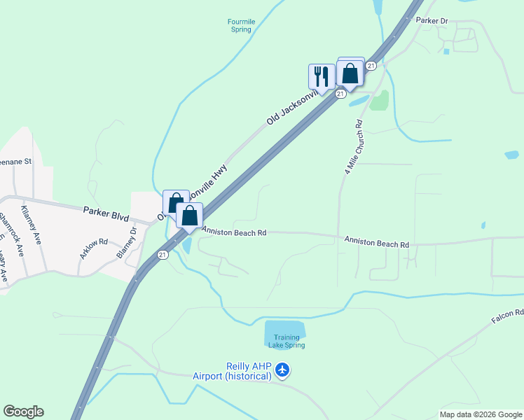 map of restaurants, bars, coffee shops, grocery stores, and more near 172 Tiffany Trce in Anniston