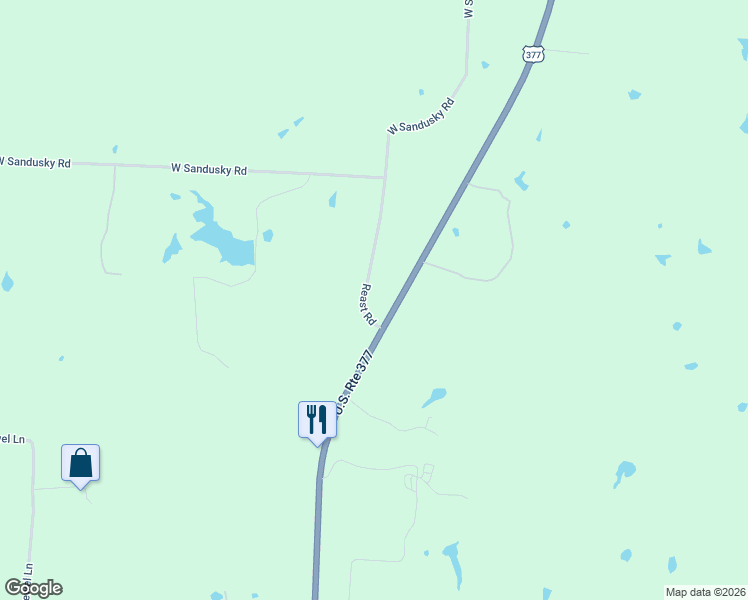 map of restaurants, bars, coffee shops, grocery stores, and more near 24806 U.S. 377 in Whitesboro