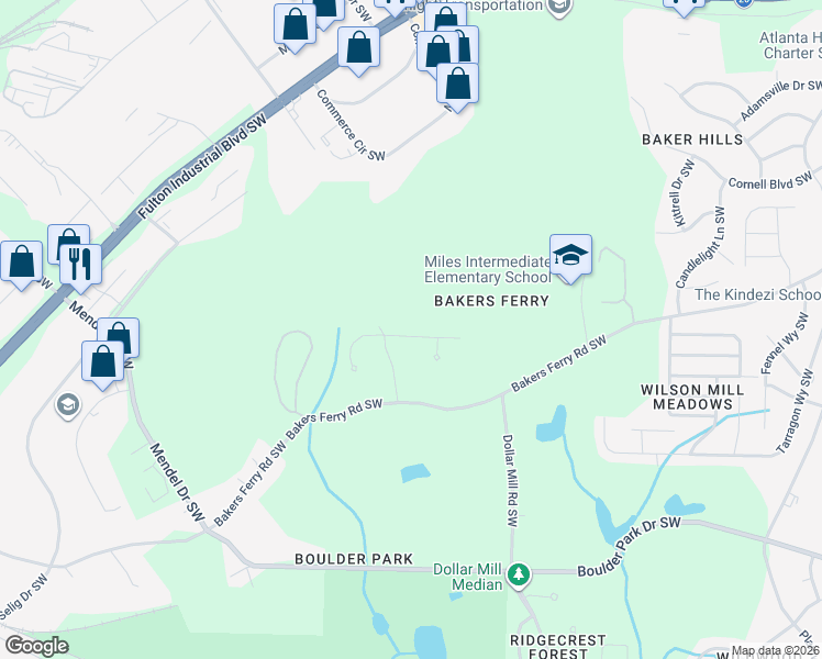 map of restaurants, bars, coffee shops, grocery stores, and more near 4409 Clement Drive Southwest in Atlanta