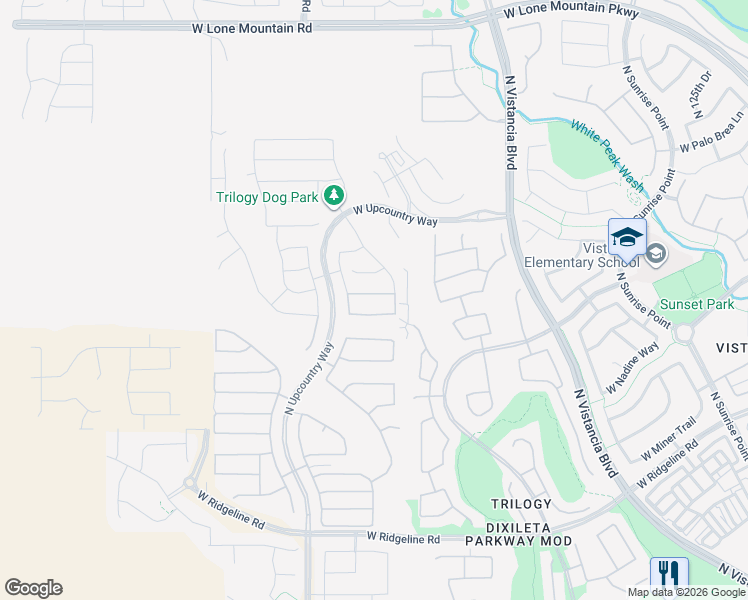 map of restaurants, bars, coffee shops, grocery stores, and more near 13168 West Lone Tree Trail in Peoria